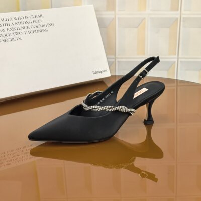 3148/5CM牛皮清仓撤柜断码处理女鞋法式细跟高跟鞋时尚尖头细跟黑