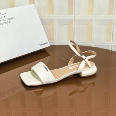 4217/3CM羊皮清仓撤柜断码处理罗马元素修面皮时装凉鞋一字带露趾