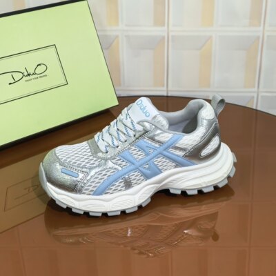 4P02/3CM牛皮清仓撤柜断码处理银色复古网面厚底老爹鞋女士款增高