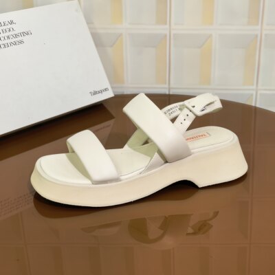 8050/4CM羊皮清仓撤柜断码处理女士时装凉鞋松糕跟浅口鞋子低帮露