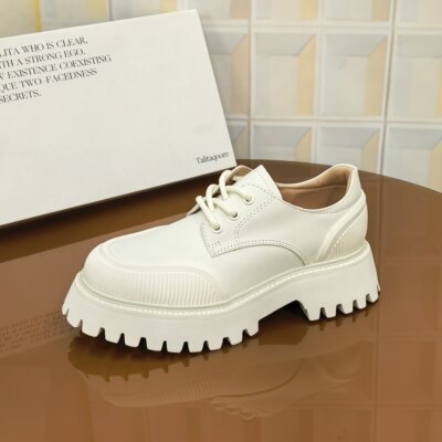 1460/4CM牛皮清仓撤柜断码处理大头德比女鞋休闲皮鞋增高英伦风休