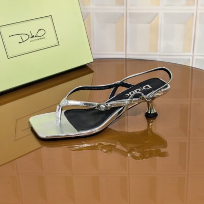 6962/3CM羊皮清仓撤柜断码处理时尚百搭细跟尖头女士夏季夹脚凉鞋