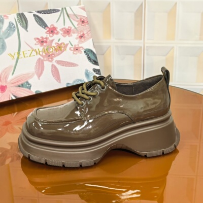 4571/5CM牛漆皮断码撤柜清仓处理浅口方头鞋子中口圆头纯色单鞋女