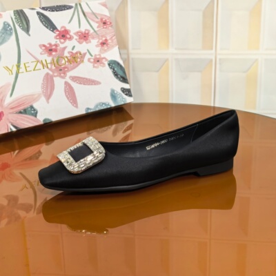 2600/2CM真丝布断码撤柜清仓处理春秋方头舒适百搭单鞋女鞋平底鞋