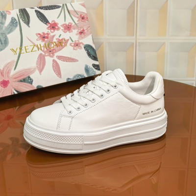 1765/3CM牛皮断码撤柜清仓处理透气中口鞋子注压纳帕皮小白鞋百搭