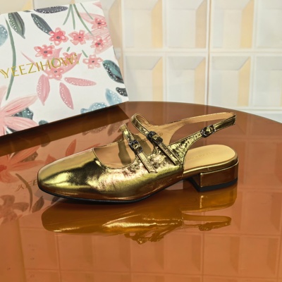 1253/3CM牛皮断码撤柜清仓处理纯色高跟鞋时装凉鞋方头女中跟时尚