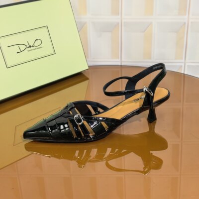 7X82/3CM牛皮清仓撤柜断码处理时尚百搭细跟尖头女士新款气高跟鞋