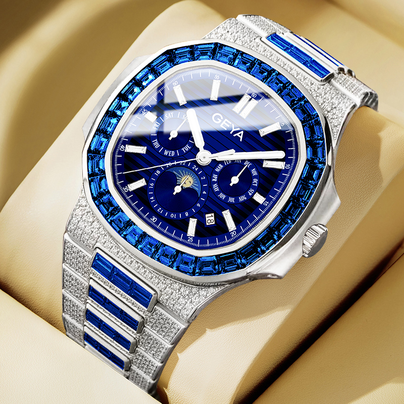 三眼多功能格雅满钻全自动机械表