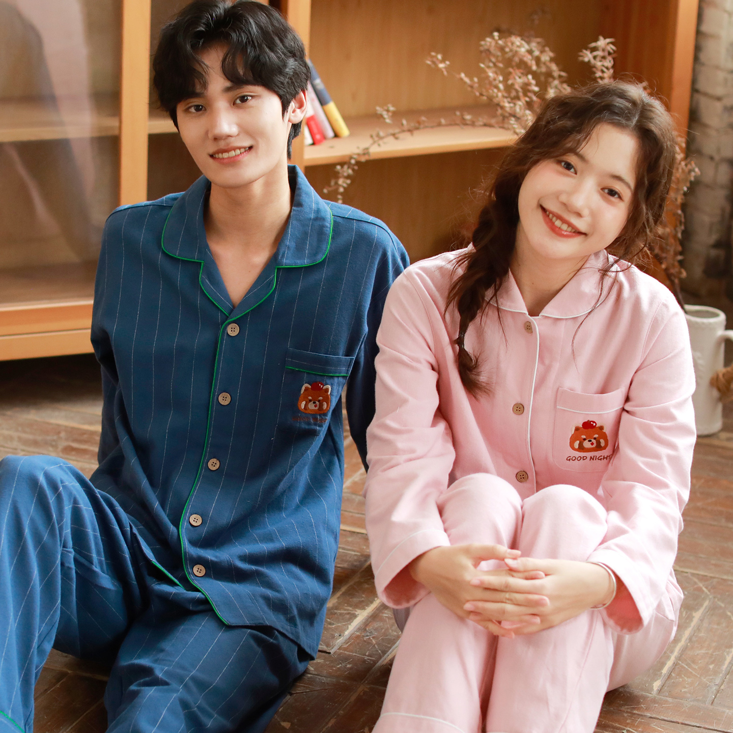 『眠岛』2025年秋冬情侣纯棉绒布睡衣男女保暖长袖大码家居服套装