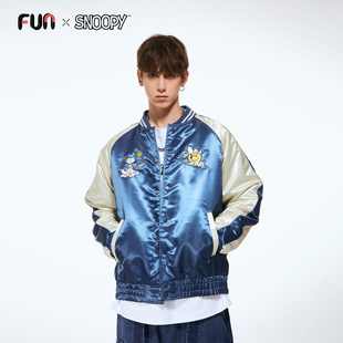 Fun2025冬季 潮牌棉服史努比联名印花棒球服休闲情侣夹克外套男款