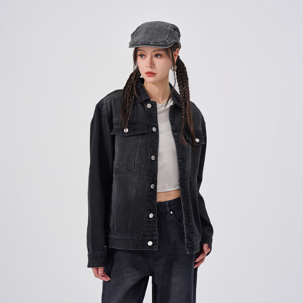 Fun商场同款fun x BeenTrill 潮牌时尚牛仔牛仔外套BTW44301B