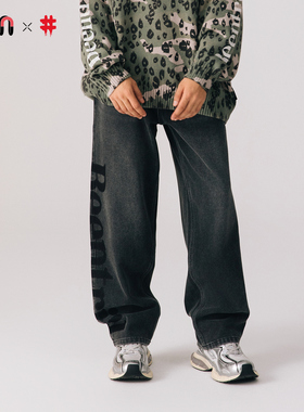 Fun2025秋冬季线下商场同款beentrill潮牌牛仔裤子男字母锥形裤