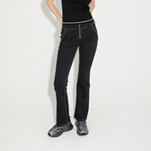 Fun2025春夏线下商场同款 纯欲高腰丰胯微喇瑜伽牛仔长裤 FMK951A2B