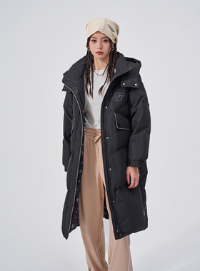 Fun商场同款时尚运动宽松版长羽绒服FMW744A5B