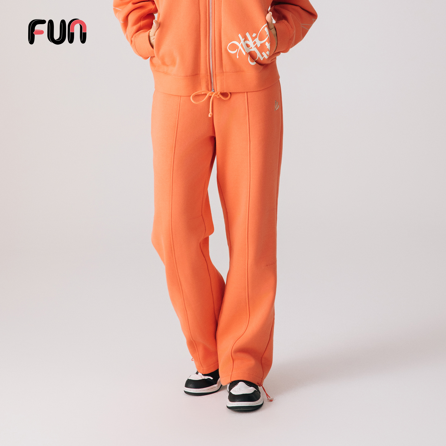 FunFUN橙色宽松阔腿卫裤