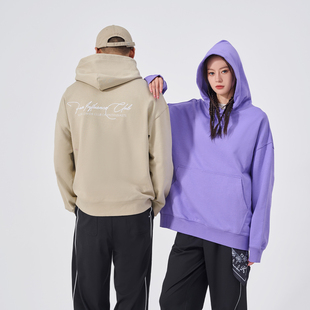 Fun2025秋冬新品潮牌连帽卫衣字母刺绣时尚宽松百搭男女情侣上衣