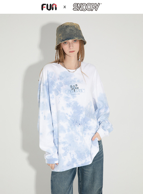 Fun2025春夏线下商场同款史努比联名款长袖扎染T恤FDT35102L