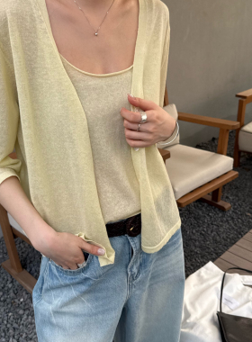 一一起一起26年夏款天丝亚麻开衫+背心两件套套装H26X-A6237