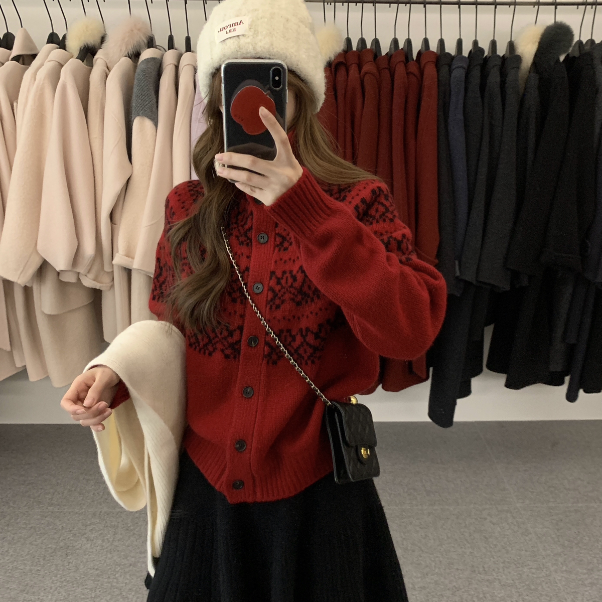 起小众设计费尔岛复古提花百搭保暖毛衣（含100羊毛）YS1-N10505