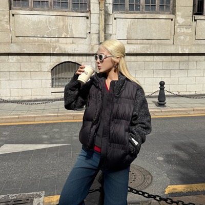 一起针织袖子保暖羽绒服外套(绒子含量90)YZQ21-0971B