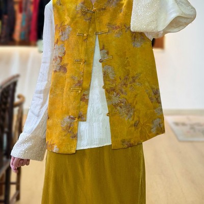 一起新中式马甲桑蚕丝羊毛混纺马甲(含13.2绵羊毛)YS241-G416