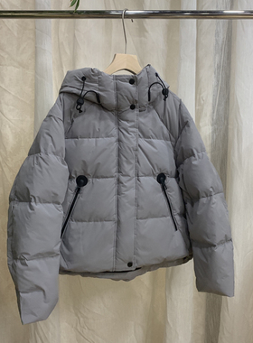 一一起冬上新简约高级感连帽短款保暖羽绒服外套25829