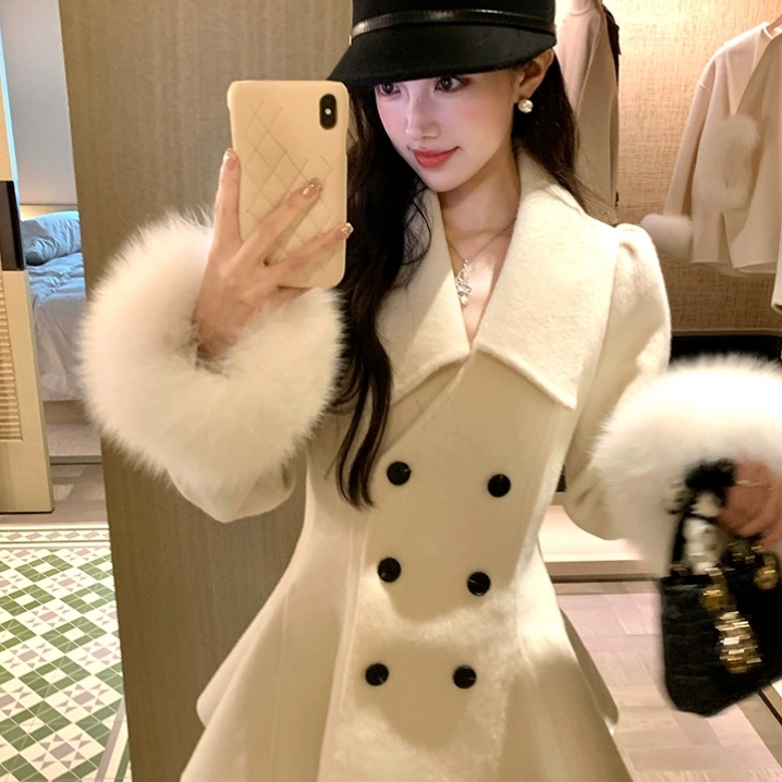 一起外套(配可拆真狐狸毛袖毛)（含100澳毛）L-YC36249