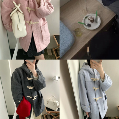 一起帽大衣版型超好看百搭不出错款羊毛外套（含70羊毛）58-0123