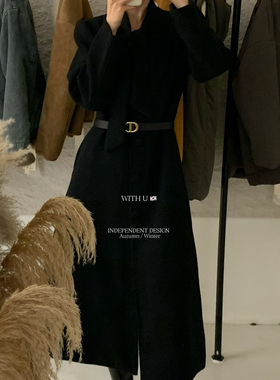 HO一起高端微掐腰显瘦毛呢长款大衣外套大衣(不配腰带)YS2-9862