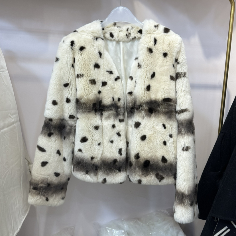 一起冬上新轻奢名媛风豹纹加厚保暖皮草外套（含100兔毛）006
