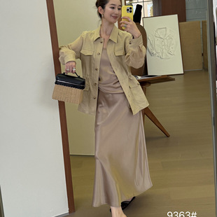 ON一起高品斜裁醋酸长裙半身裙OH262D2518