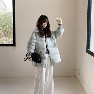 一起设计韩系加厚拉链百搭宽松休闲保暖羽绒服外套6012
