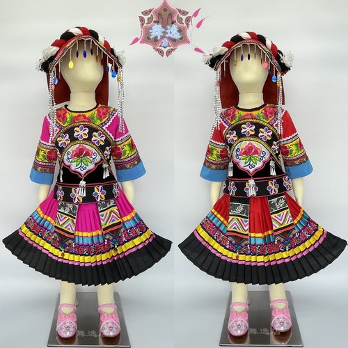 绣花凉山彝族火把裤舞蹈演出服装