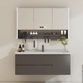 莫顿浴室柜实木组合智能陶瓷现代卫生间简约洗脸盆洗漱一体洗手盆