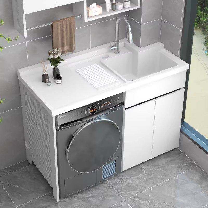 莫顿太空铝阳台洗衣机柜组合滚筒池槽盆带搓板一体盆衣柜伴侣定制,家装主材,浴室柜组合,淘宝优惠券,粉丝福利购,淘宝优惠卷