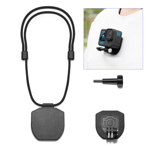 磁吸支架适用gopro大疆action3/4/5Insta360挂脖支架快拆固定支架