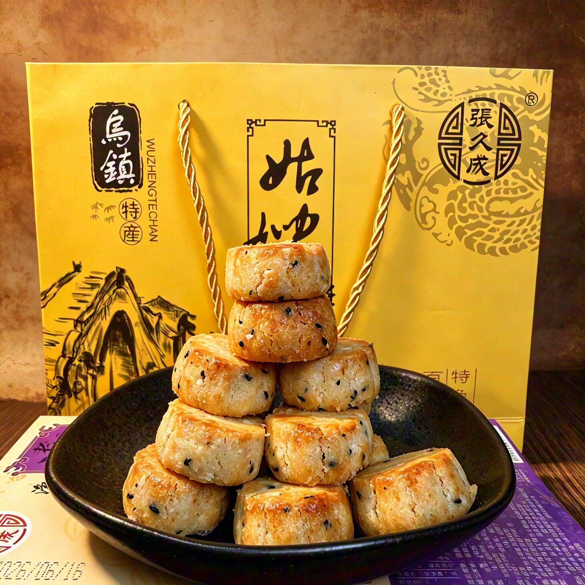 浙江特产姑嫂饼下午茶糕点休闲小吃江南乌镇小酥饼芝麻核桃椒盐味