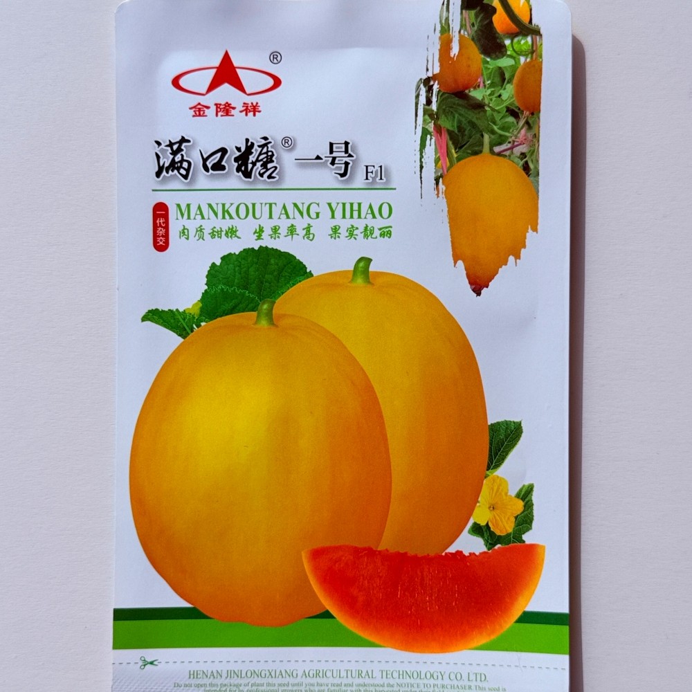金隆祥满口糖一号甜瓜种子肉质甜嫩早熟杂交黄皮香瓜种籽春季播种