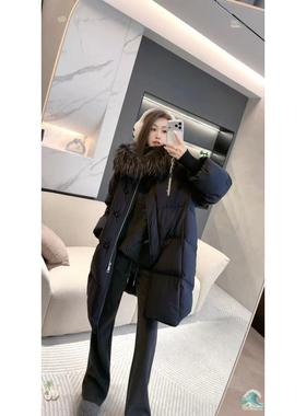 熙薇【墨羽云裹】2025冬季新款百搭时尚中长款羽绒服外套H6378