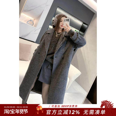 熙薇【旧城烟雨】2025冬季新款时尚休闲气质轻奢羊毛大衣H6592