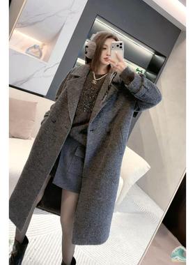 熙薇【旧城烟雨】2025冬季新款时尚休闲气质轻奢羊毛大衣H6592