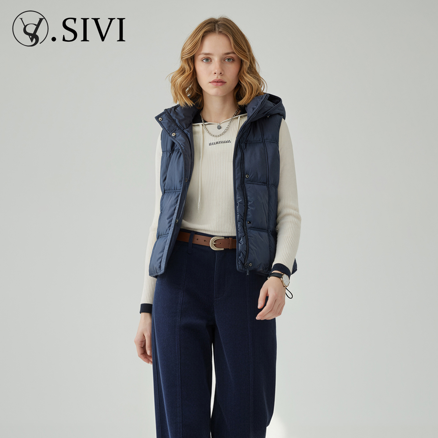 熙薇【冬日恋歌】2025秋冬新款休闲百搭羽绒马甲外套H5651