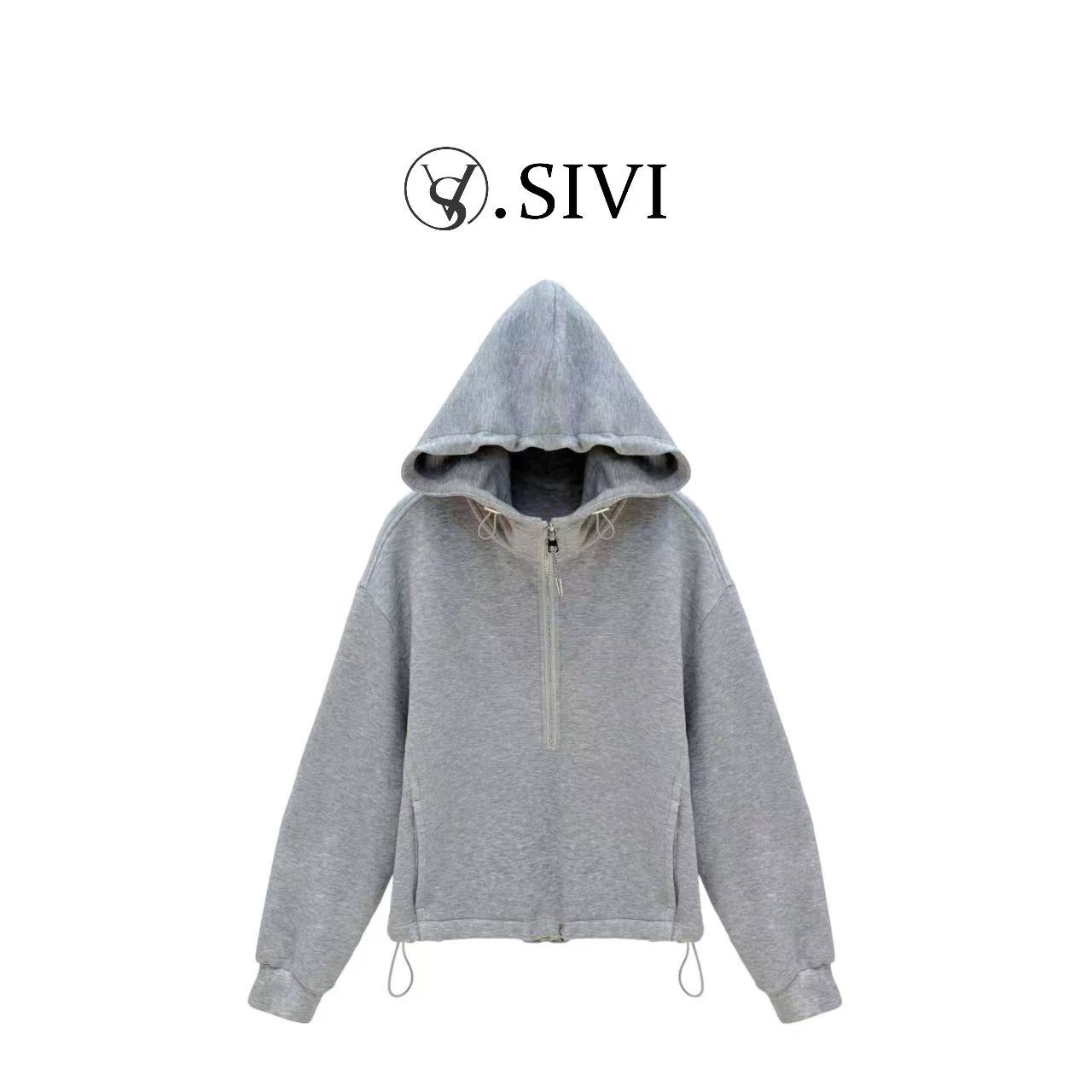 熙薇【星际漫游】2025秋新款时尚气质休闲百搭连帽卫衣上衣H5127