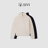 熙薇 百搭休闲半拉链高领毛衣H6207 时尚 流苏漫舞 2025新款