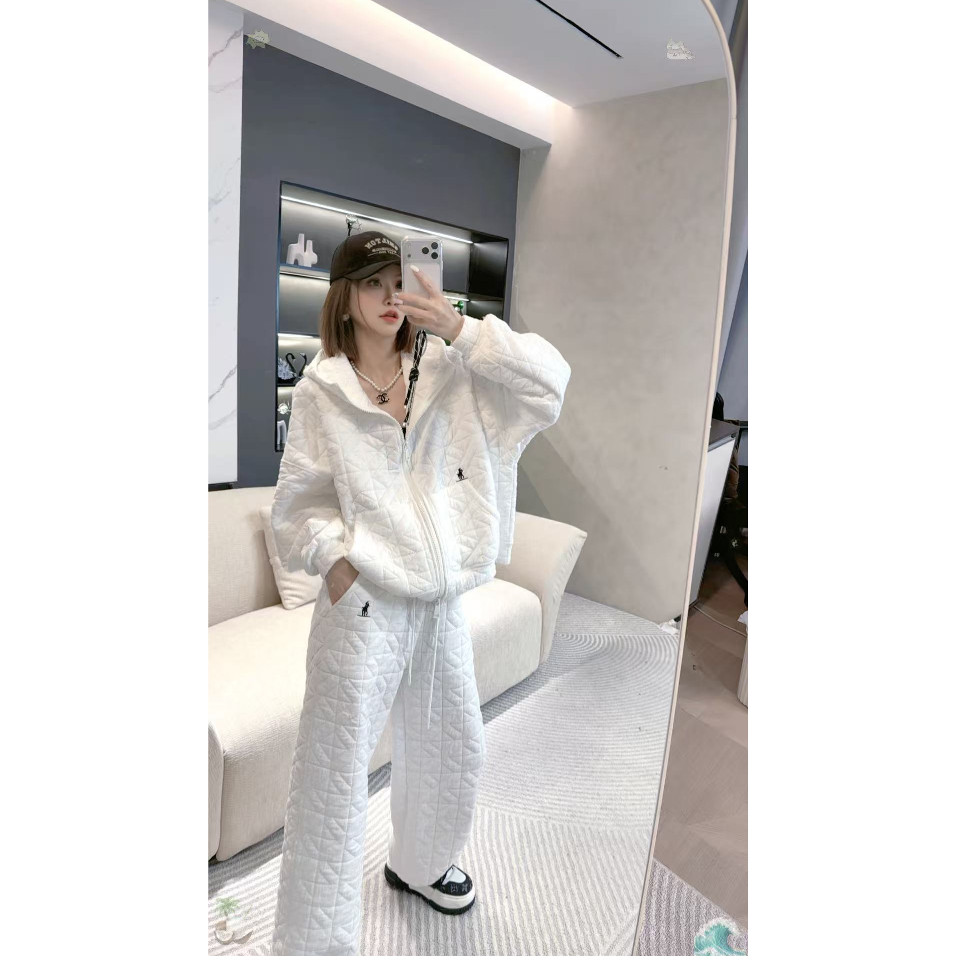 熙薇【懒人高定】2025秋季新款时尚加潮牌保暖棉服套装H6097