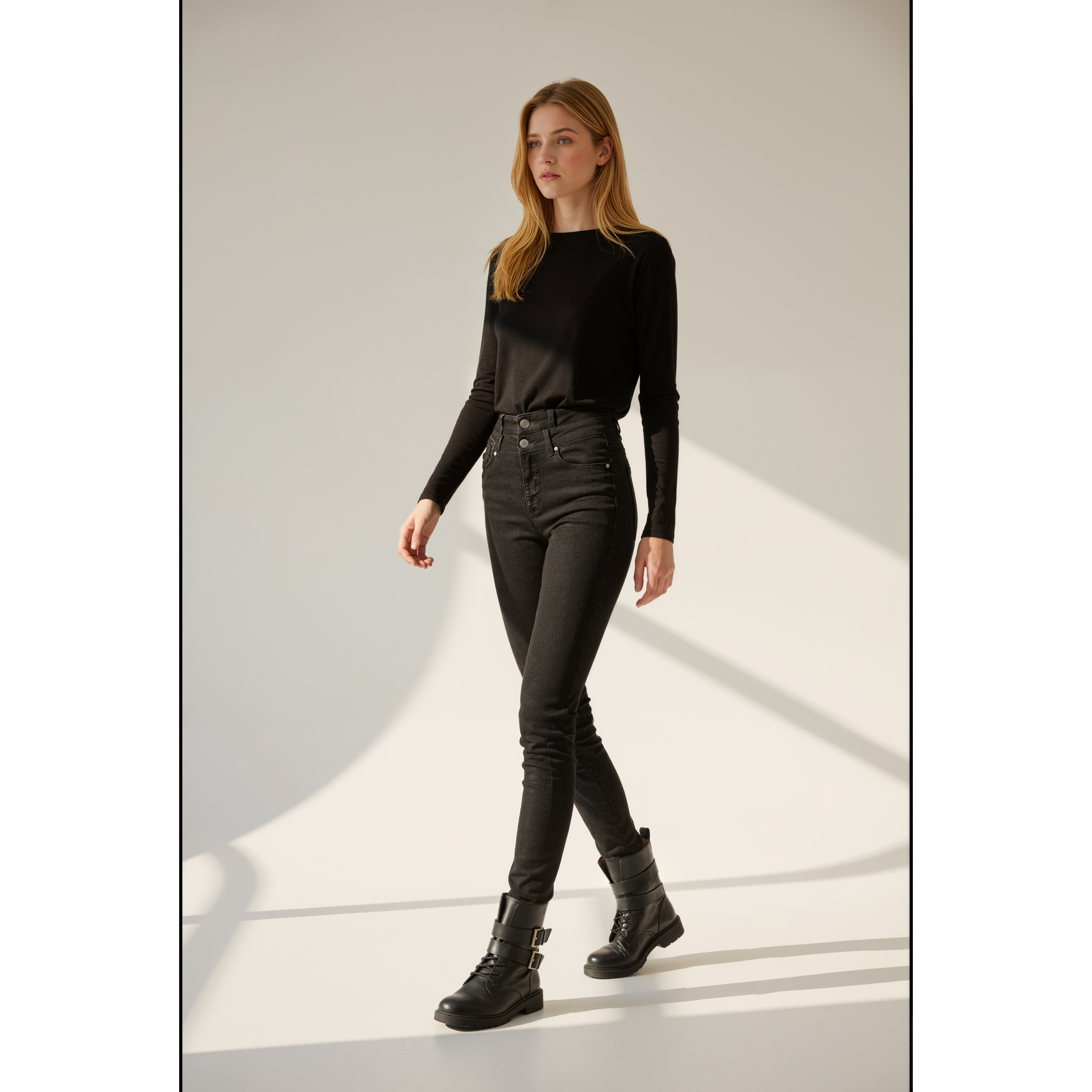 熙薇【长腿欧尼】2025秋季新款时尚休闲设计师小脚牛仔裤H5591