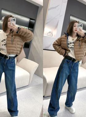 【熙薇SIVI】2025冬季新款裤型超帅加绒线条牛仔裤H6287