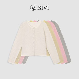 显瘦珍珠扣气质镂空针织毛衣M2020 2026新款 熙薇 珍珠光影