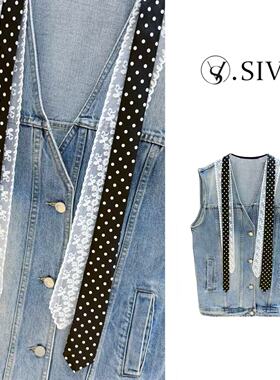 A熙薇【绮带丹宁】2026春季新款百搭时尚牛仔马甲外套M2237