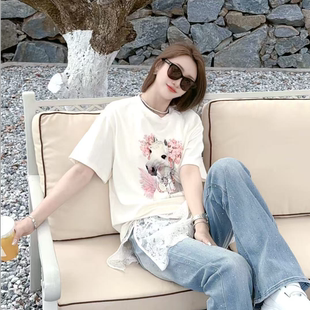 熙薇【花马】2026新款时尚休闲大板欧货T恤M2019